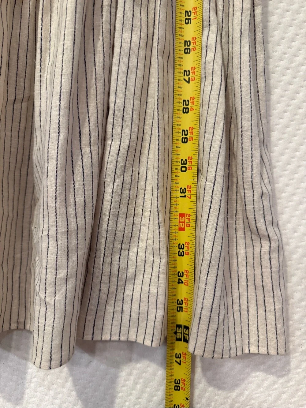 Striped Spaghetti Strap linen blend sundress Dress in Beige and black size 4